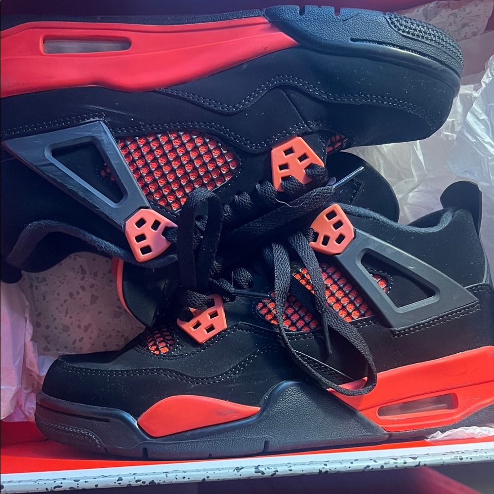 Jordan Kids Black and Red Sneakers